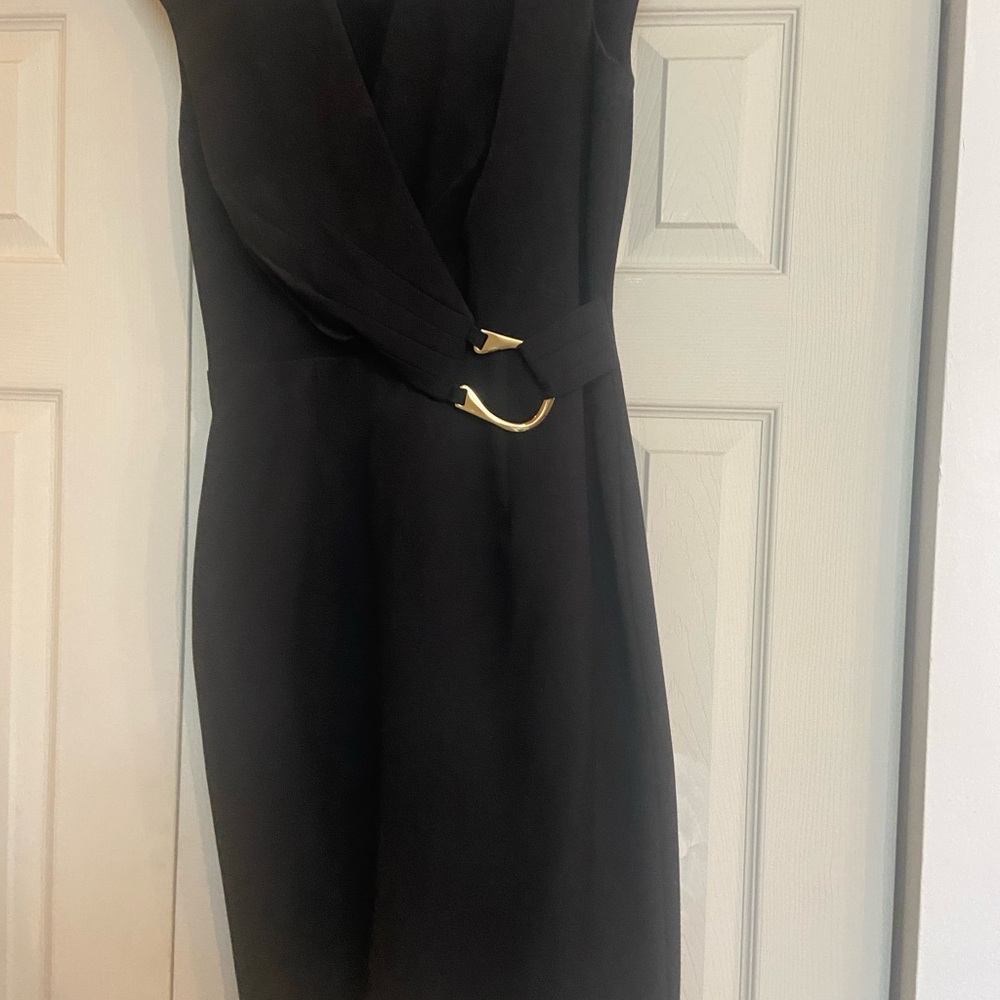 Calvin Klein sheath dress with gold accent